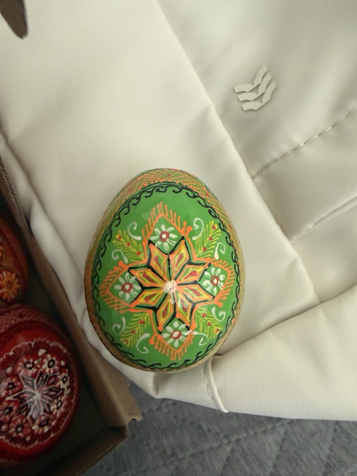 Assorted Wooden Regular Hen Size Painted Ukrainian Easter Eggs,Geometric,Pysanky