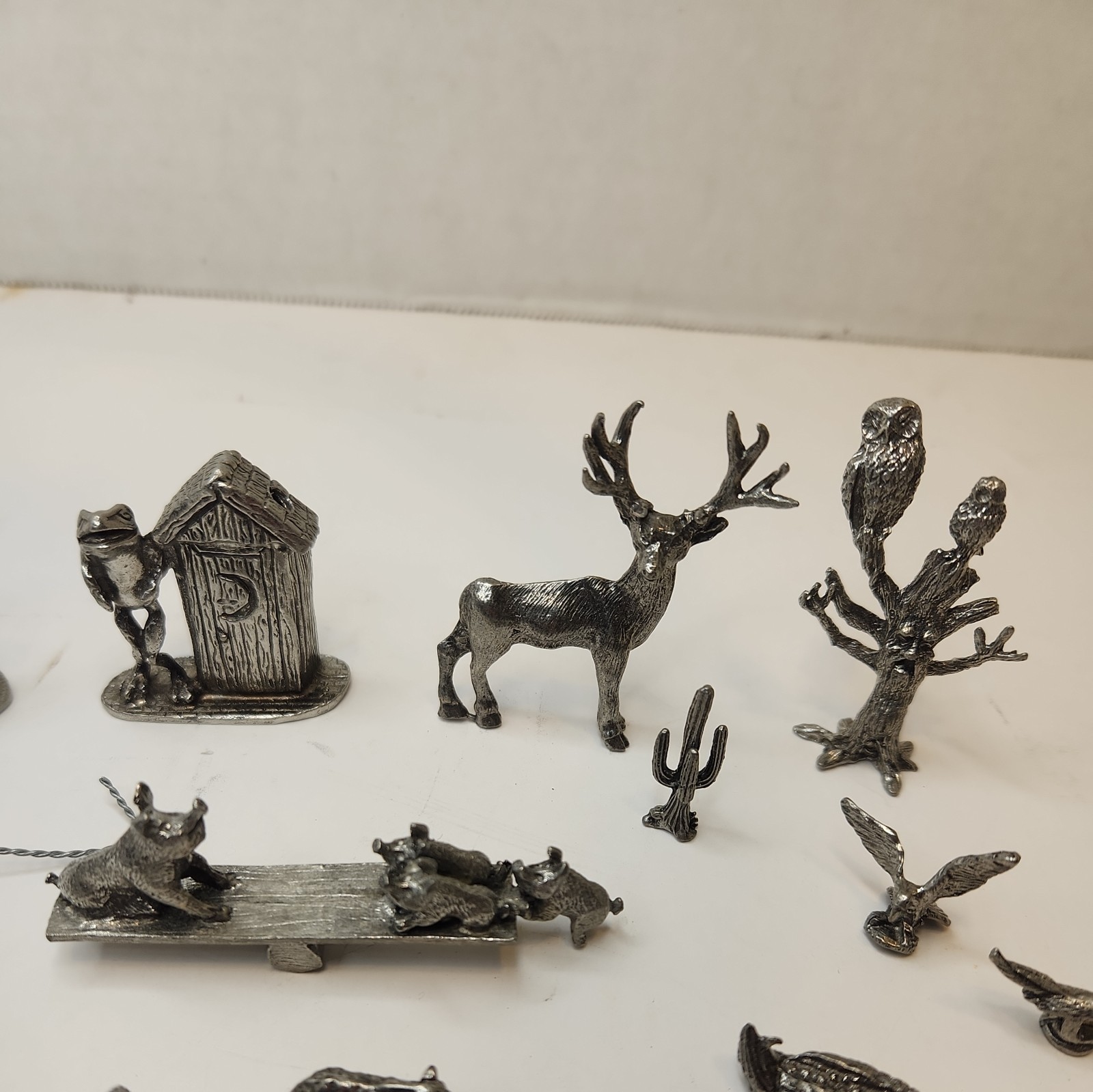 Lot of 22 Unique Miniature Metal Animal Theme Figures Statues. Pewter 1996