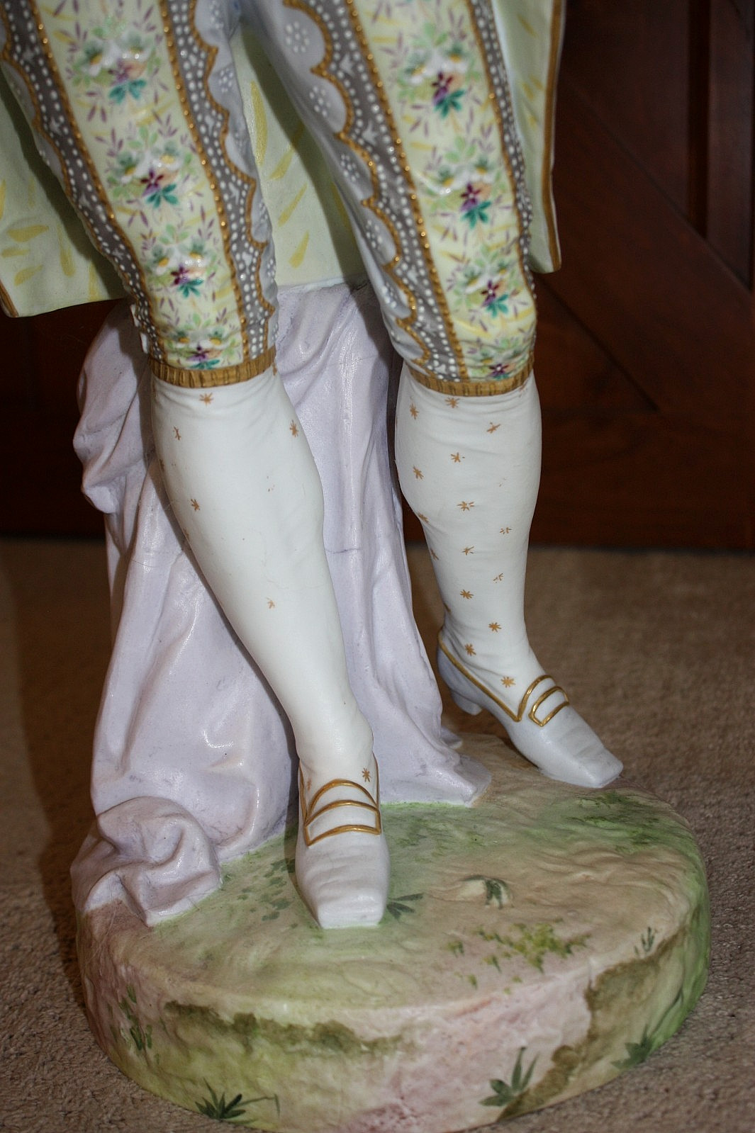 Vion & Baury Antique French Bisque Porcelain Large Statue Set Woman & Man EUC