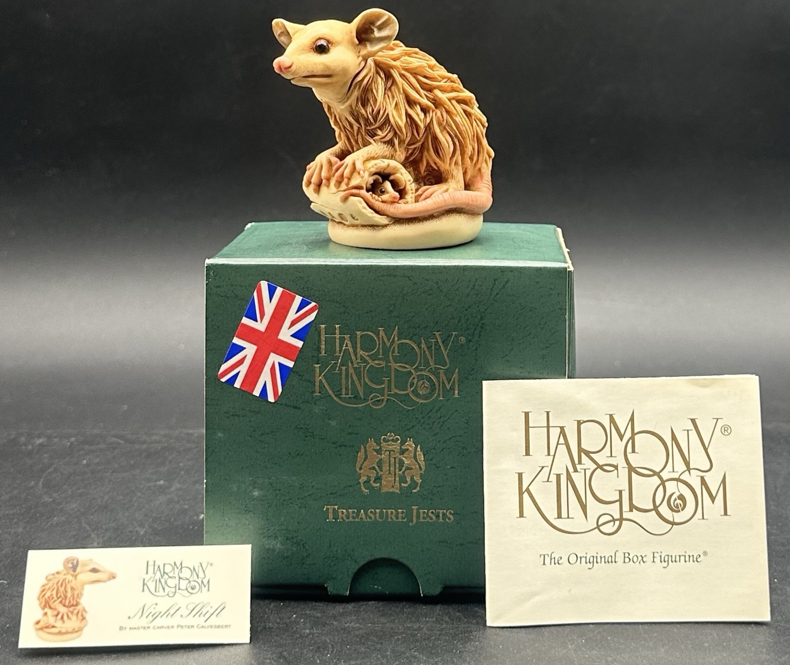 Harmony Kingdom SIGNED Night Shift Opossum Figurine Trinket Box TJOP 2001