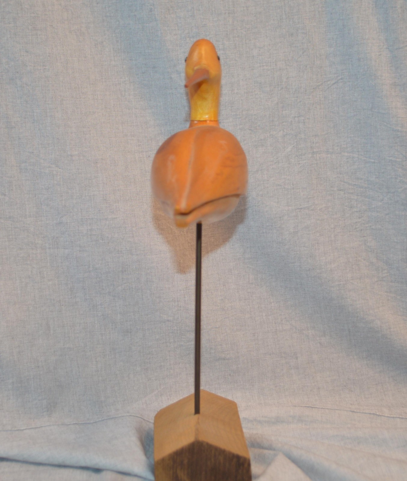Hand Carved Wood Bird Shorebird Curlew Sculpture Decoy FolkArt 8.5in x 5.5in VTG