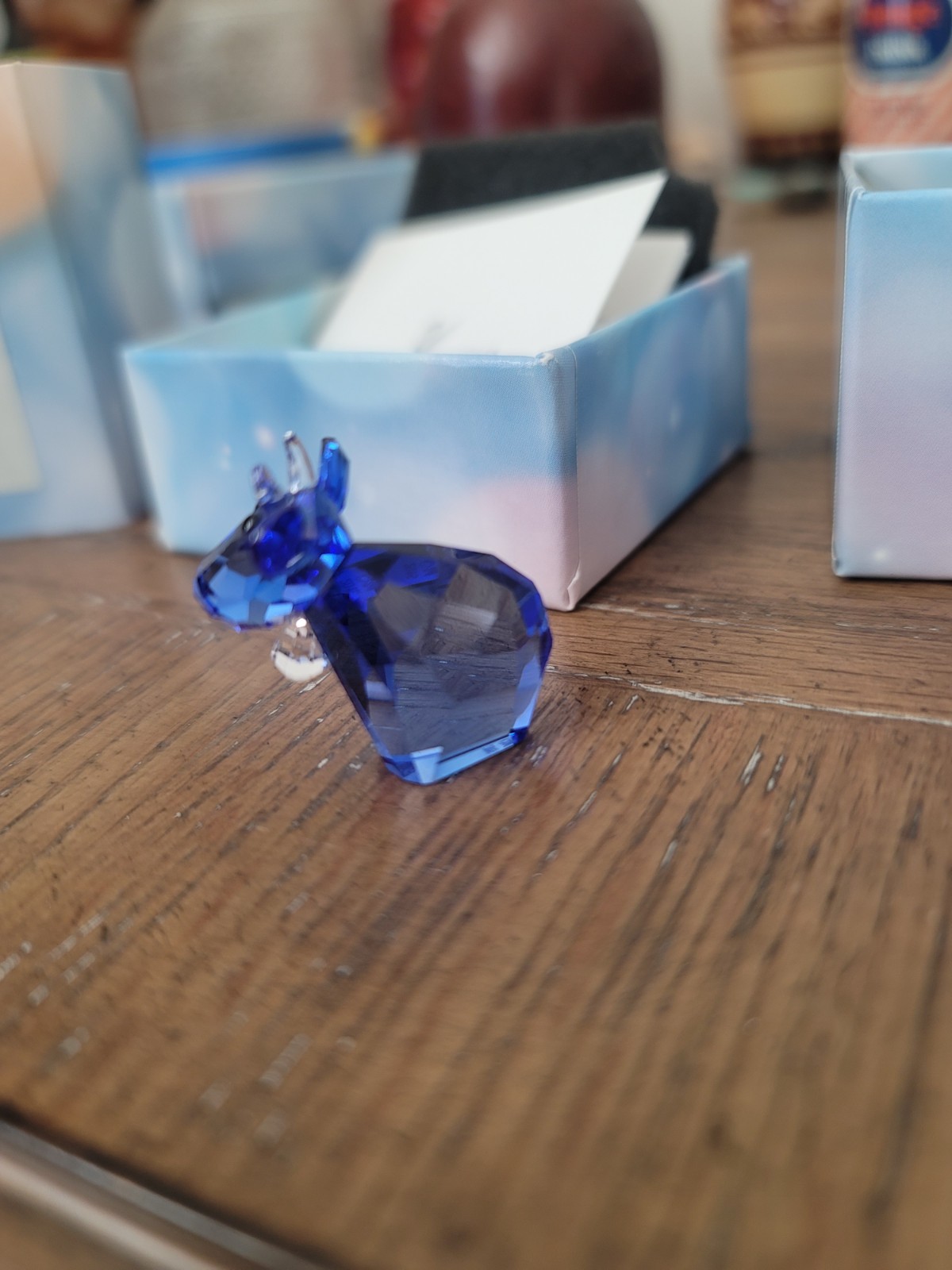 🐮 Swarovski Crystal MINI 2015 L.E. Scuba Blue Mo Cow Figurine Original Package