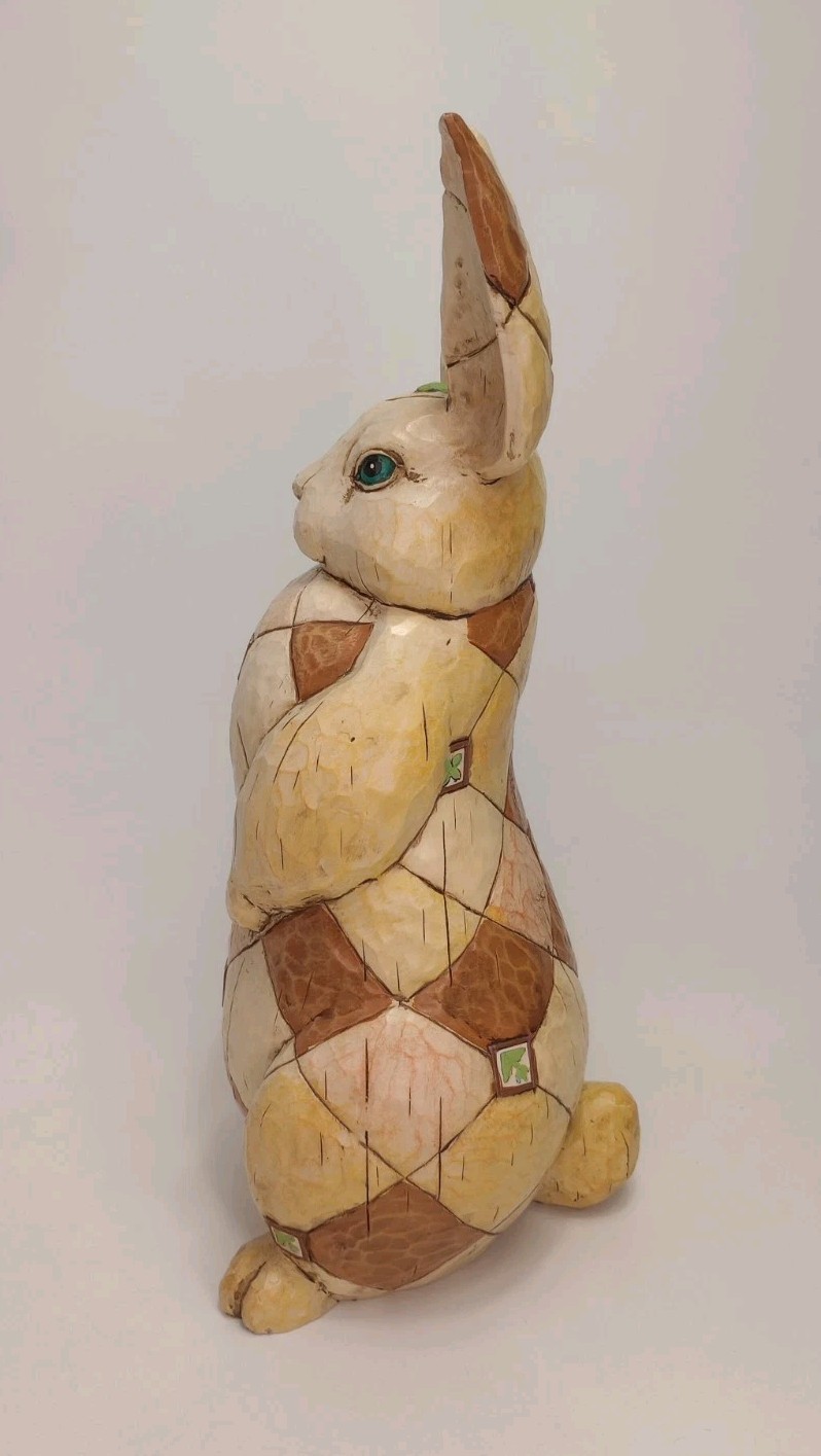 2004 Heartwood Creek Jim Shore 4002238 Quilted Rabbit Bunny Statue Figurine