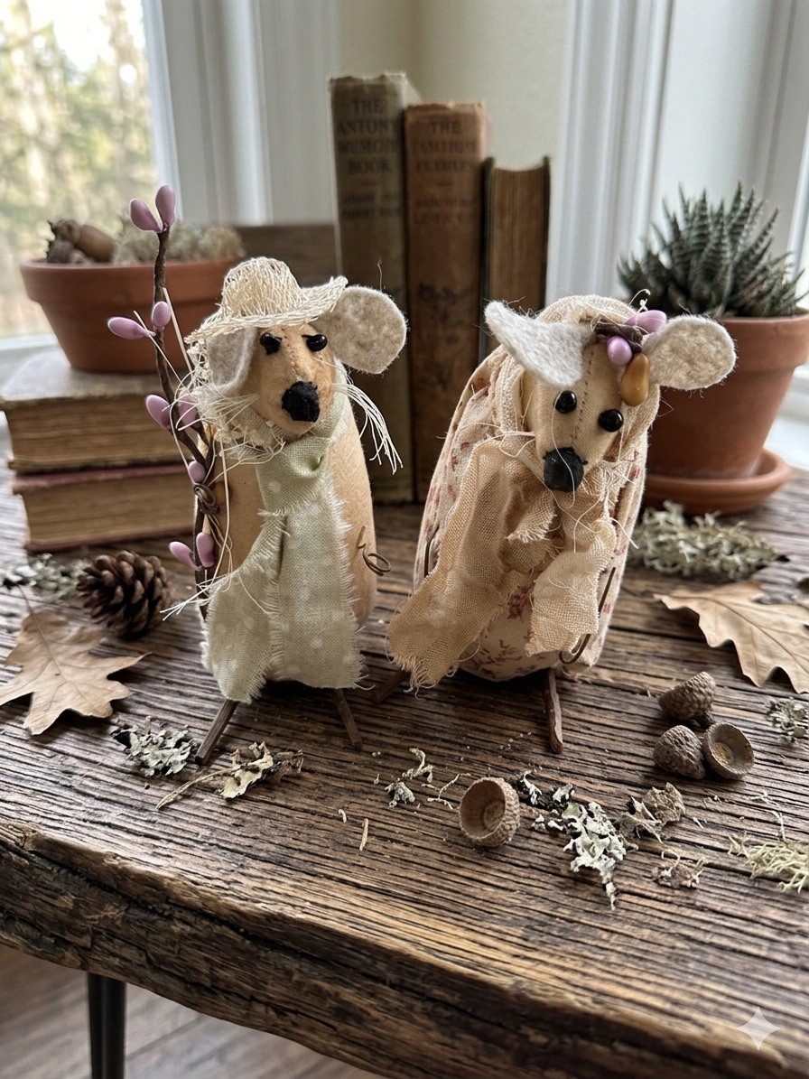 Handmade Sweetheart Mouse Couple