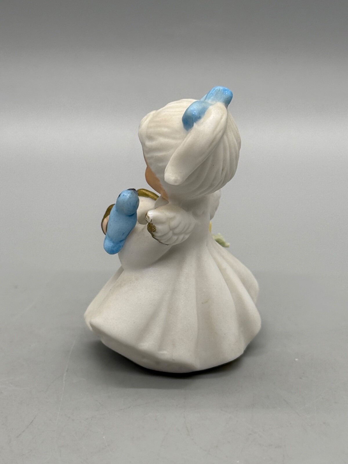 Vintage Napcoware Miniature Angel Of The Month Bluebird Accordion October