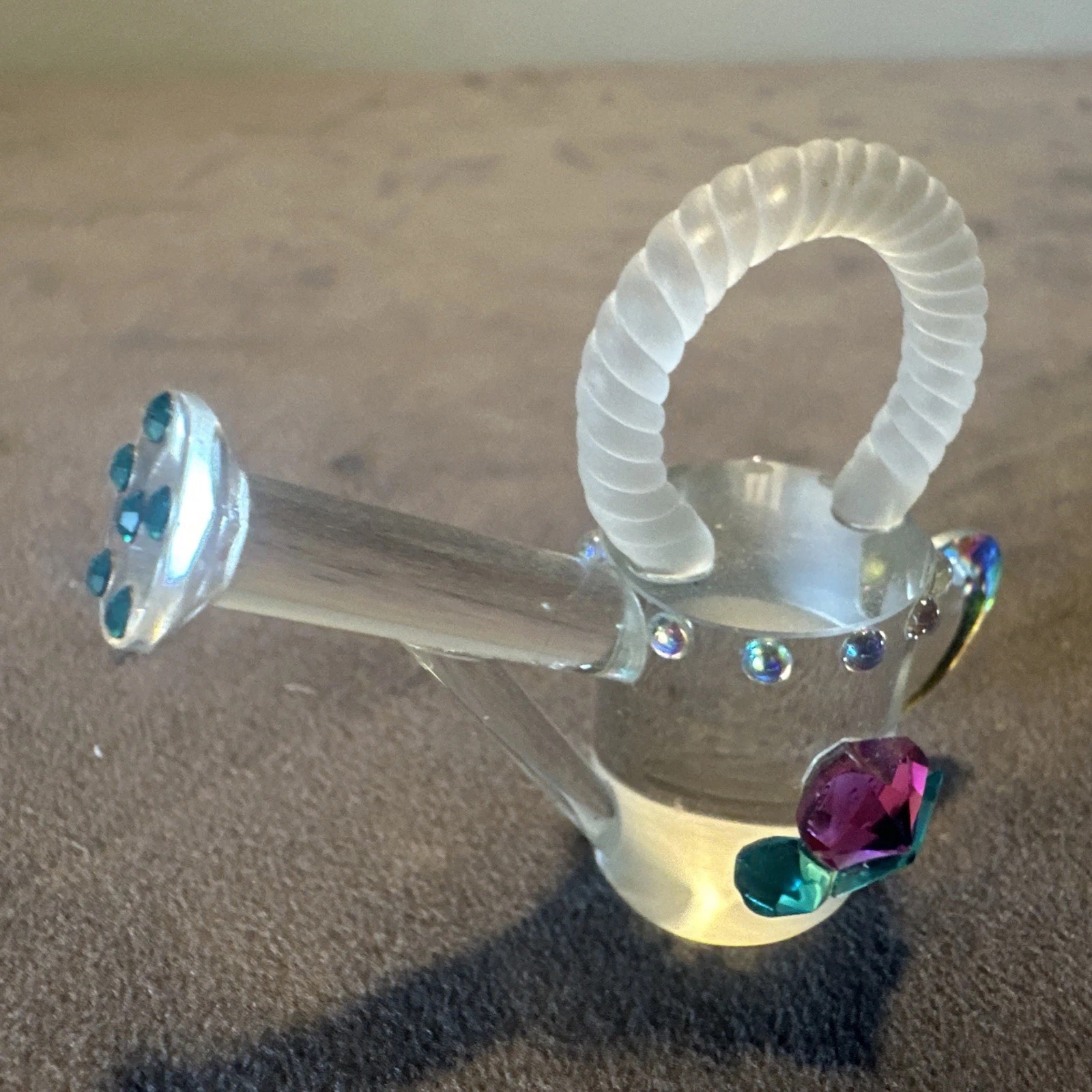 Beautiful Miniature Crystallite Crystal Iridescent Watering Can