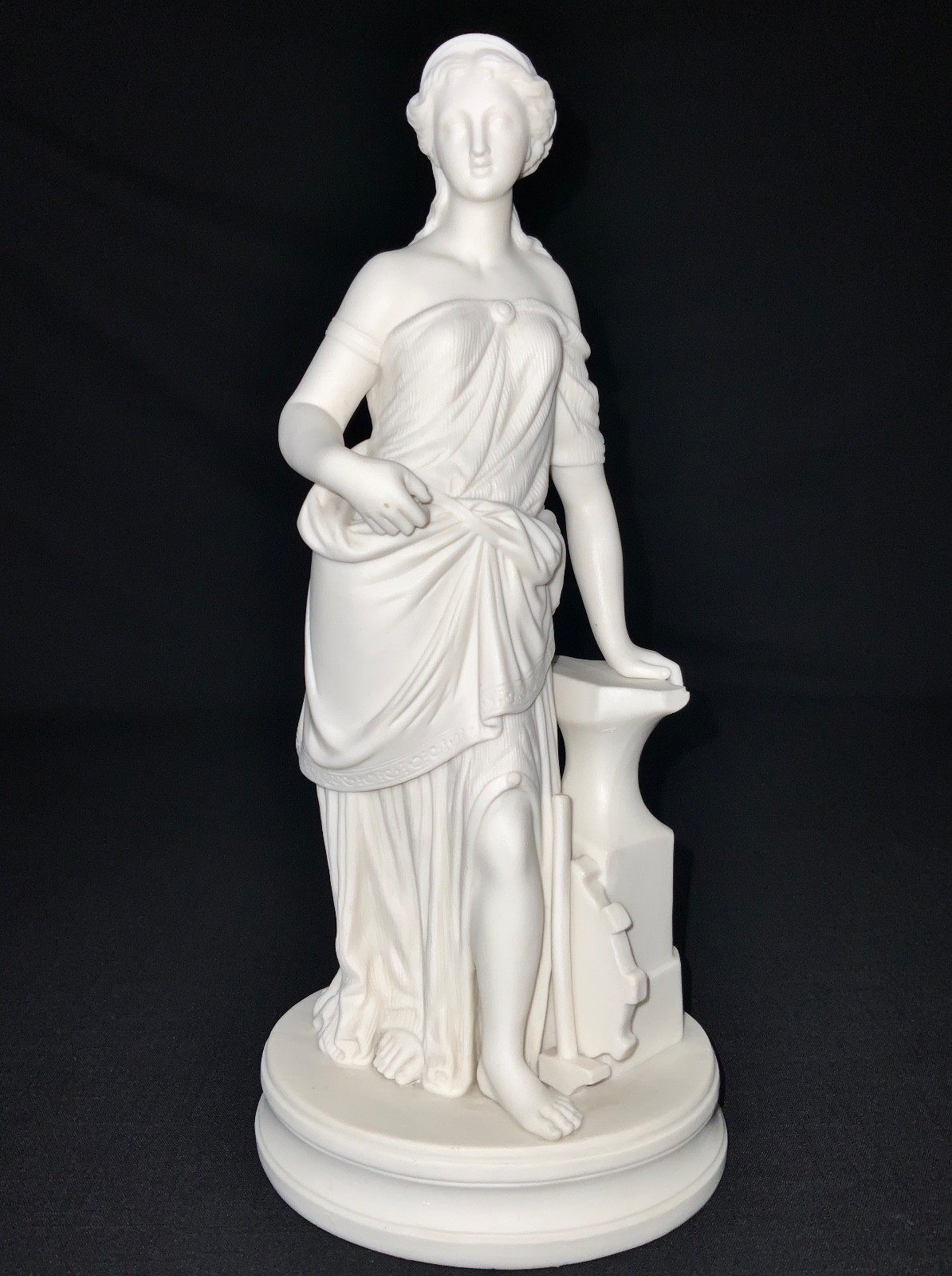 ENGLISH NEO-CLASSICAL PARIAN PORCELAIN FIGURINE / ALLEGORY OF INDUSTRY C.1880