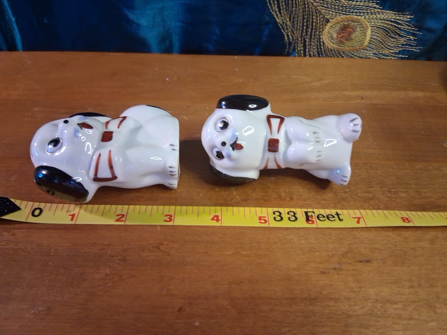 Vintage Anthropomorphic Dog Puppy Googly Big Eye Japan Figurine Kitsch Set Of 4