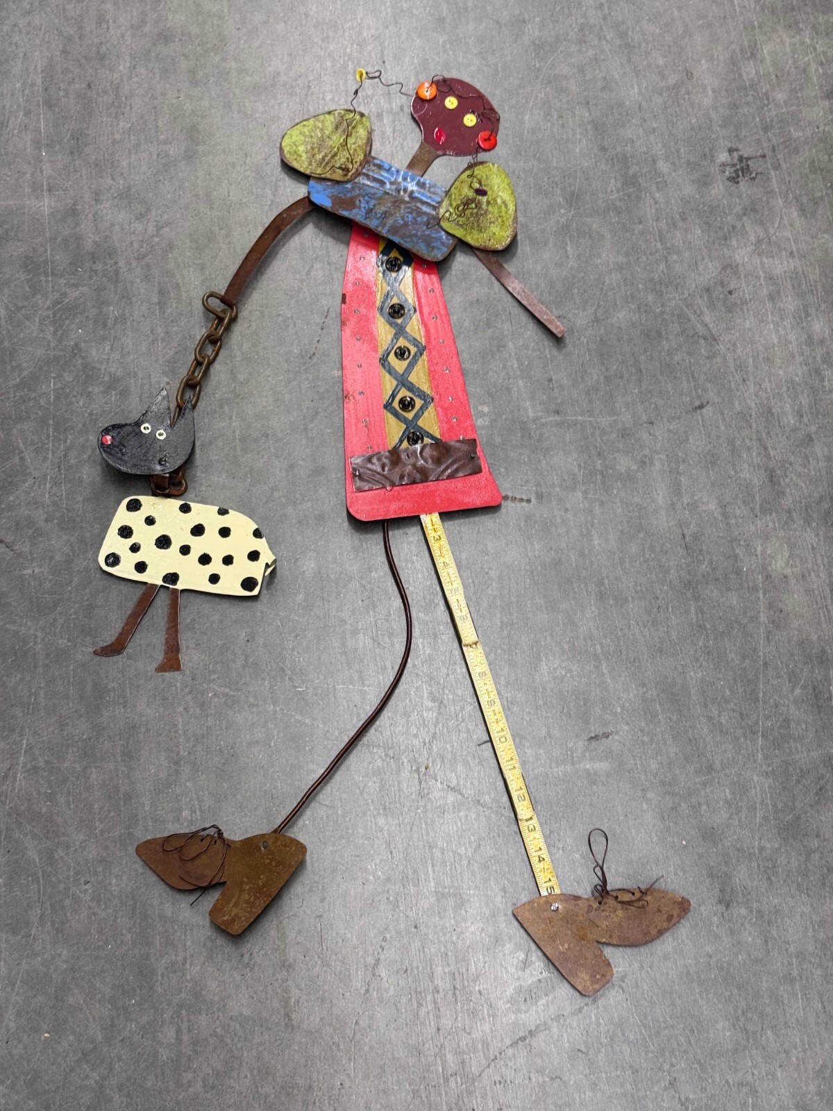 Bill & Marcia Finks SIGNED “MARA” Primitive Outsider Metal Art Figure-RARE