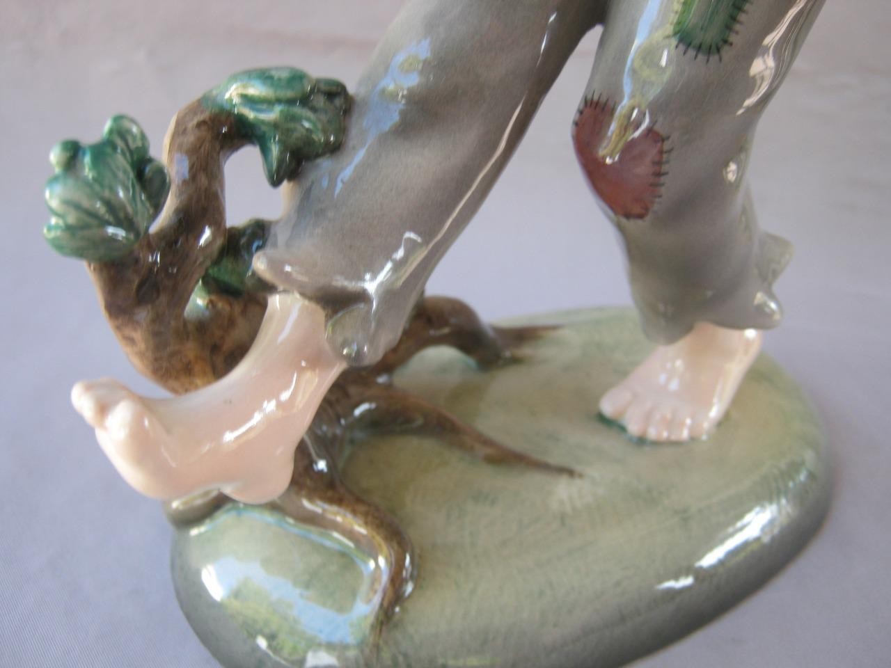 Vintage Keramos Dakon Porcelain Walking Vagabond Boy Figurine Vienna Austria