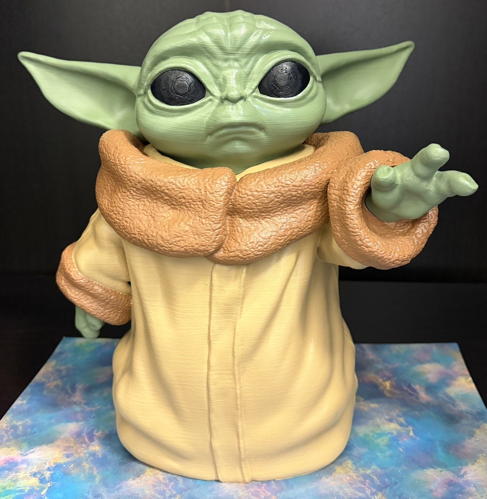 Star Wars Grogu Life size Baby Yoda Mandalorian 3D Printed figure hand painted