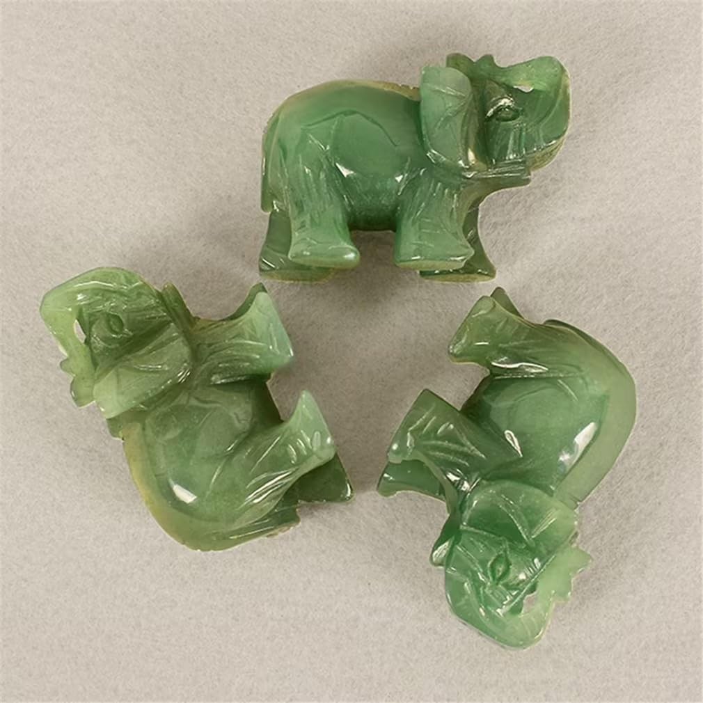 Green Elephant Ornament, Elephant Statue, Jade Stone Handcraft Natural Jade S…