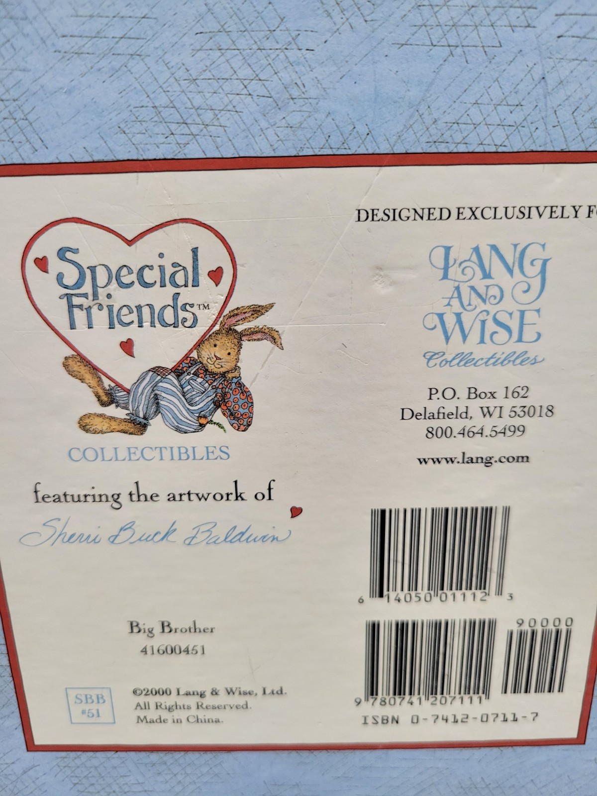 Lang & Wise Special Friends “Big Brother” 1st Edition Figurine in Box 2000