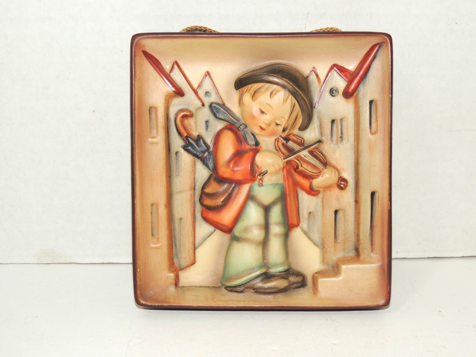 Vintage 1938 Hummel Hanging Wall Hanging Plaque #93 “Little Fiddler” Goebel