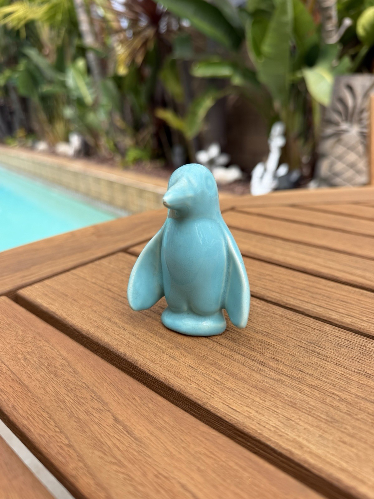 Vintage Ceramic Penguin Figurine Minimalist Mid Century Style 3 1/2” Tall