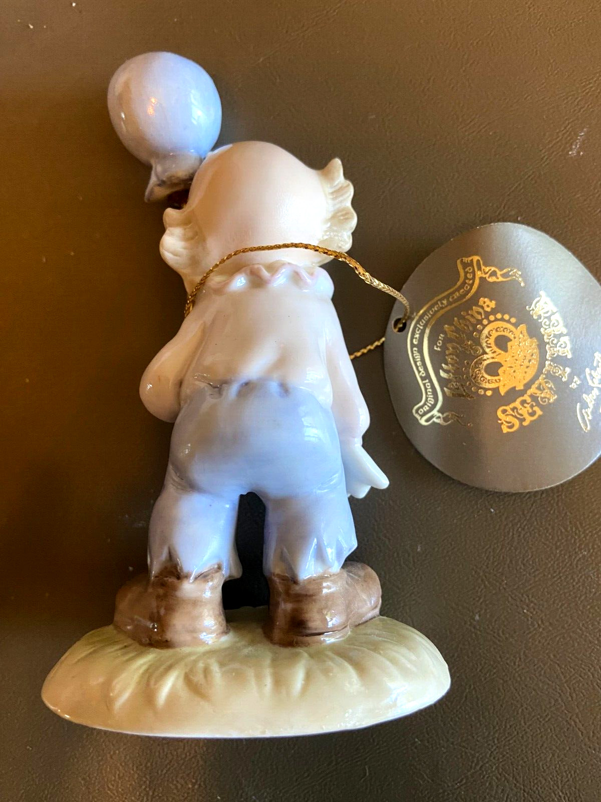 Vintage Figurine Clown with Balloon Lefton Sevilla By Andy Sebastian Pastel 1986