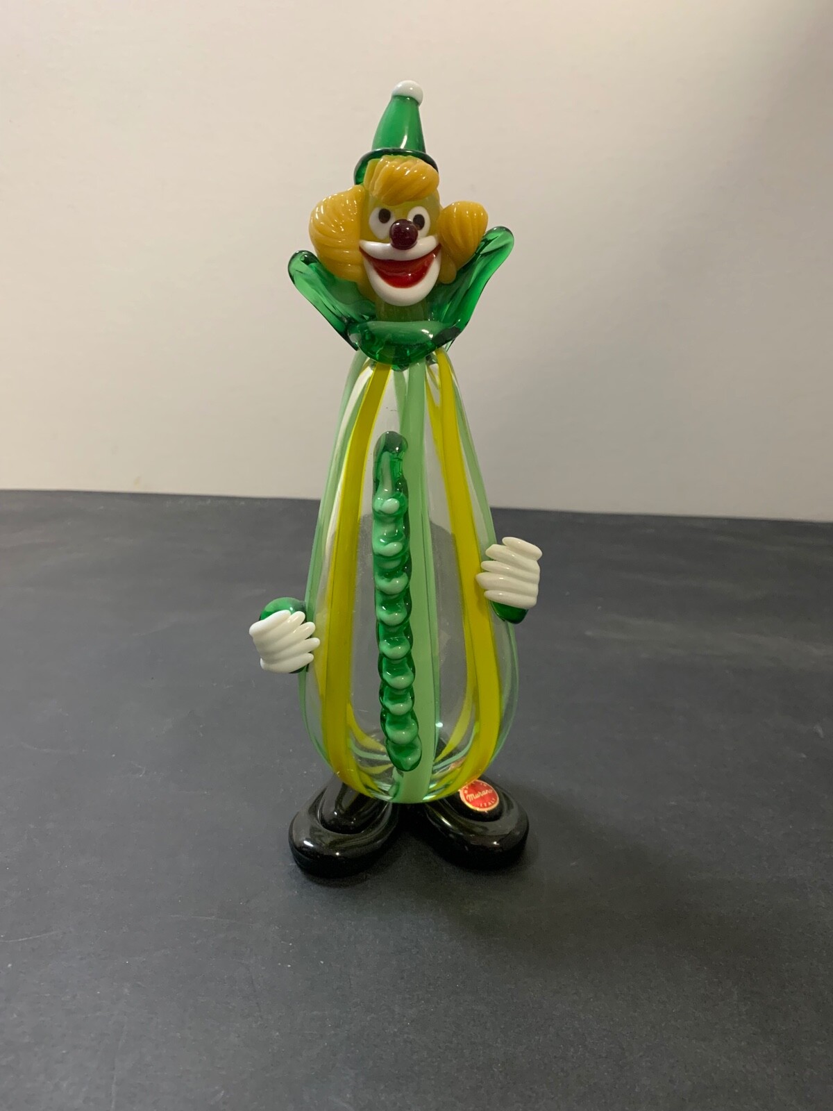 Vintage Murano Glass Clown Figurine. Hand Blown Glass. 1960-1969.