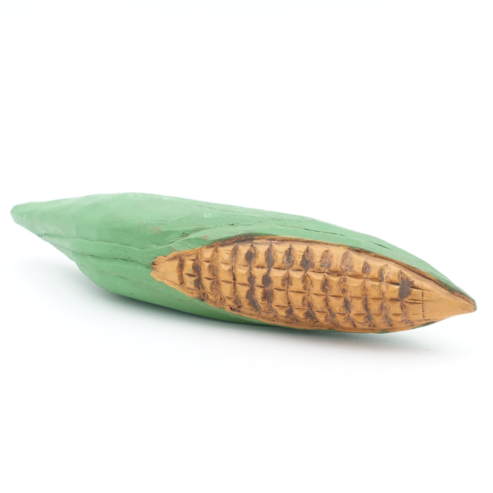 Carved Wood or Resin Corn Cob Carved Hand Painted 10.75″ Folk Art Primitive