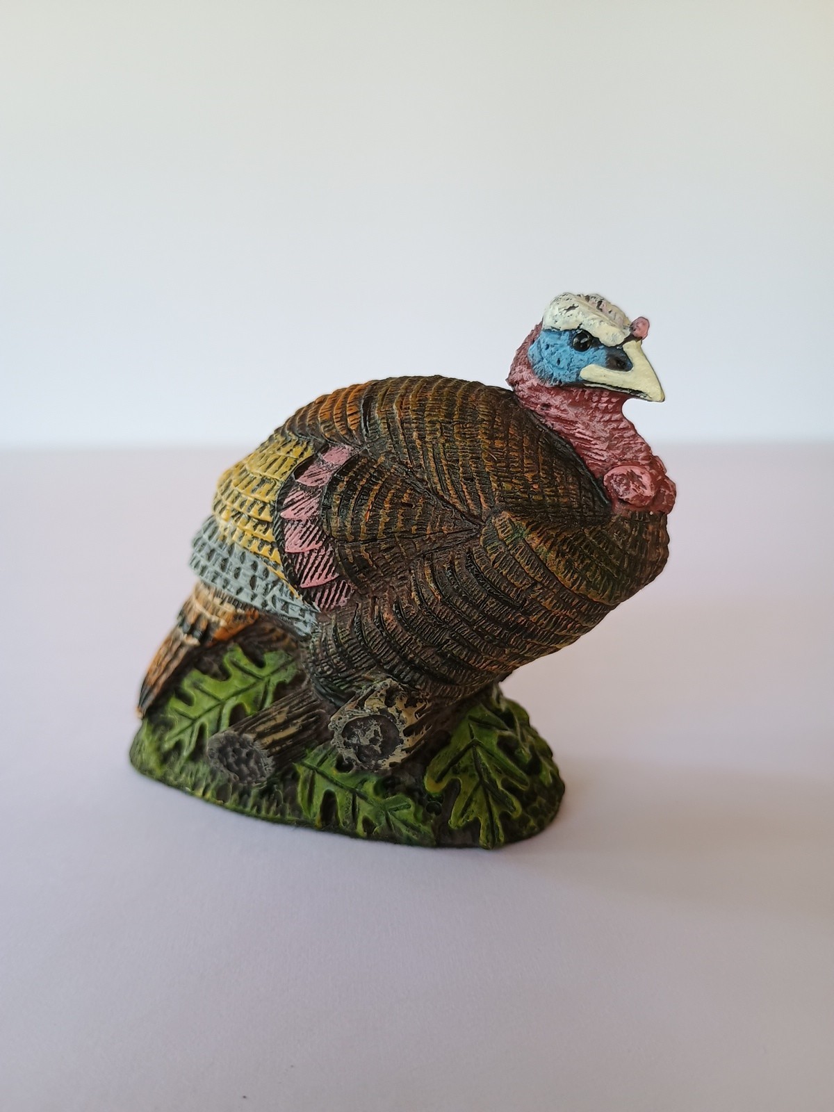 Artist Made Wild Turkey Miniature Figurine Signed T. Oldham Jr. 3″ x 1 3/8″ NICE