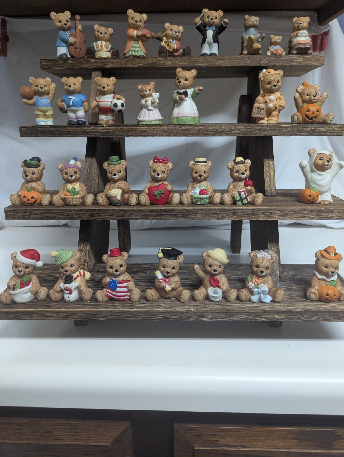 Large Lot 29 HOMCO Teddy Bear Figurines – Various Series & Occupations – Vintage