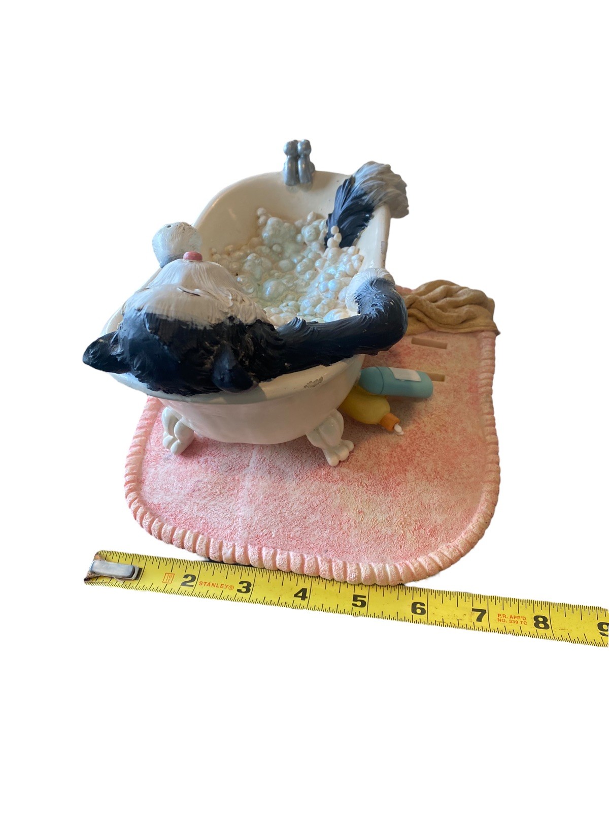 VTG Cat In Tub Resin Decorative Figure Bathroom Decor