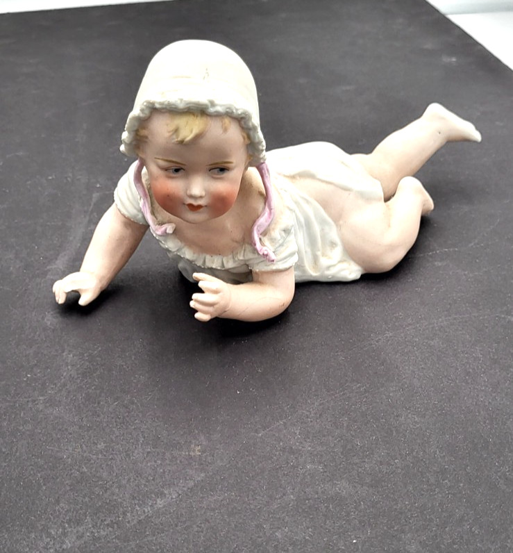 ( TWO ) Antique Bisque Piano Babies 8.5 inches long