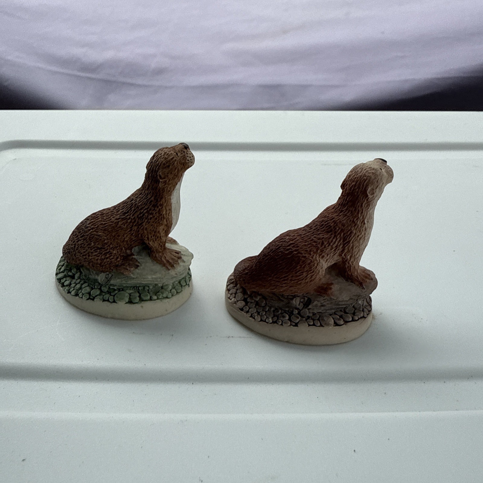Vintage Miniature Otter Figurines Devote Made in Scotland Hand painted
