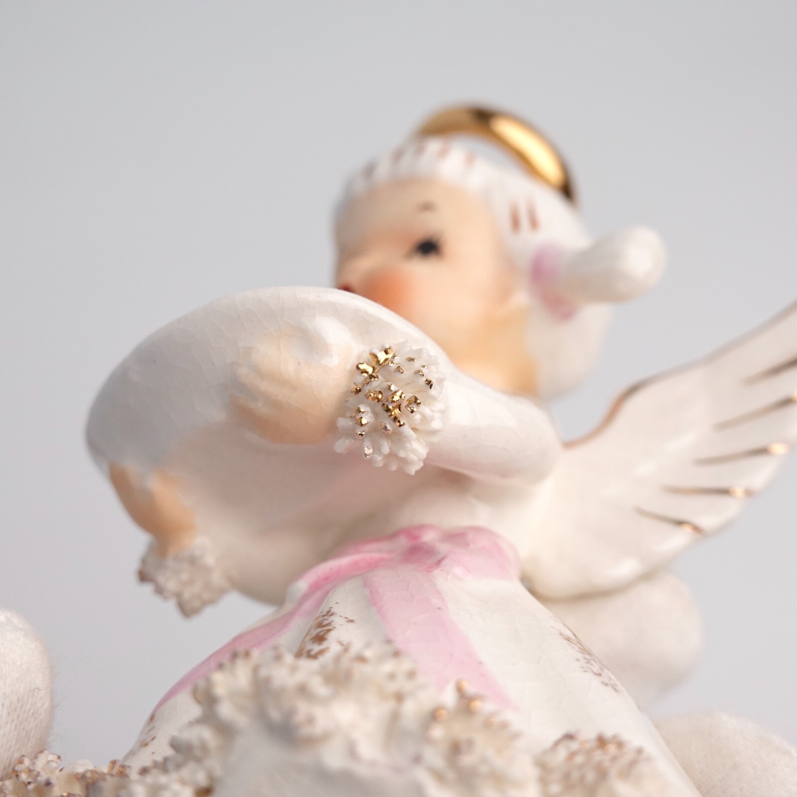 VTG LEFTON May Angel of the Month With Cake Cherry On Top Figurine AR1987