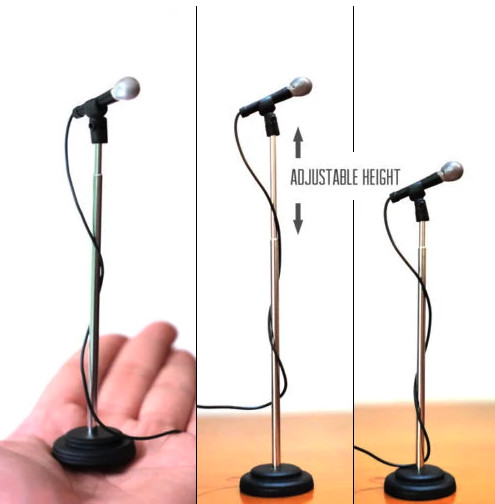AXE HEAVEN Miniature Microphone & Stand – Adjustable Height, MI-MIC-01