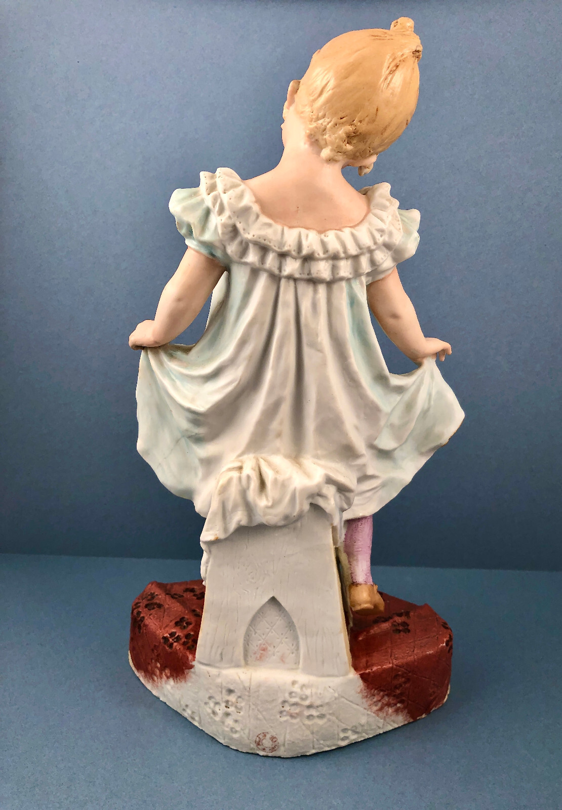 Antique Pair Bisque Figurines, Gebr. Heubach, Dancing Children, 1880s