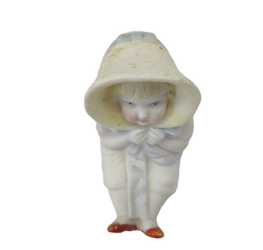 Small All Bisque Piano Baby Doll Miniature Figurine