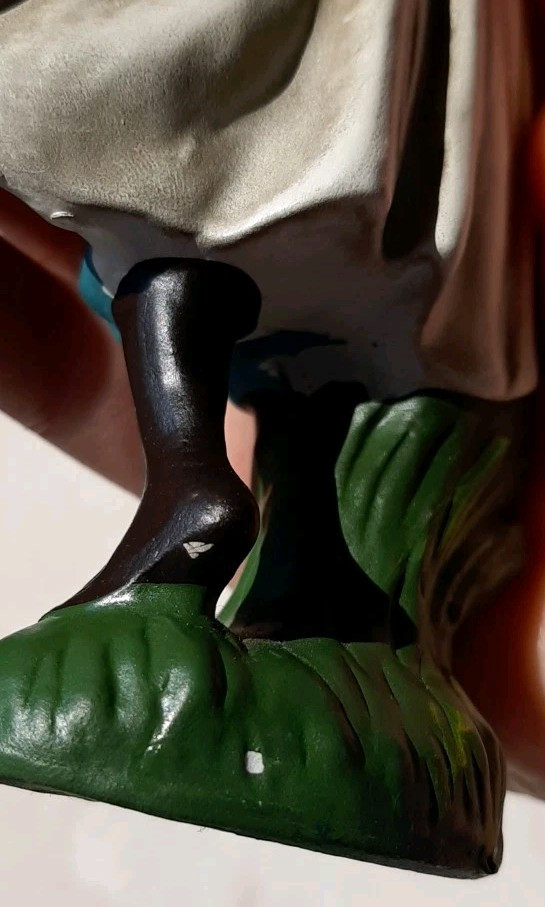 Vtg BLACKAMOOR Looking Up, Wiseman Figurine Statue White Cape Red Head Pc JAPAN