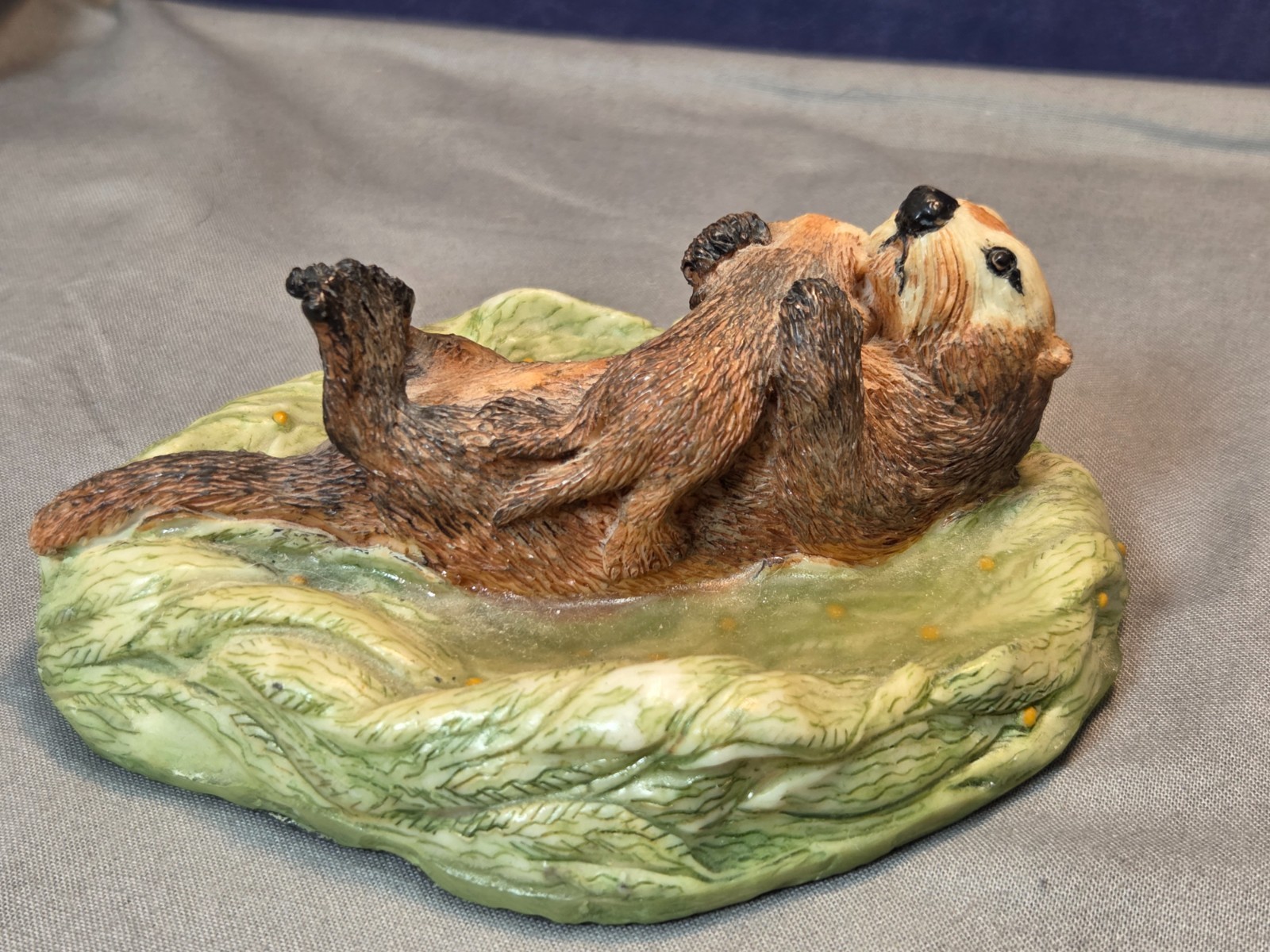 1980’s Earl Sherwan Charmstone Sea Otter and Baby Figurine