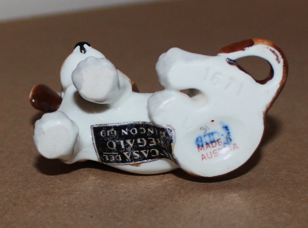 Antique Augarten Wien Porcelain Figurine Dachshund Dog 1671 Hund Dackel Austria