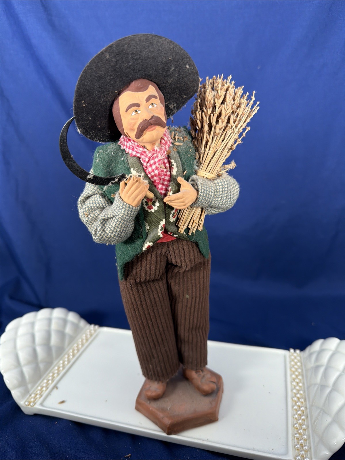 French Santon de Provence Terracotta Doll Figures – harvesting lavender