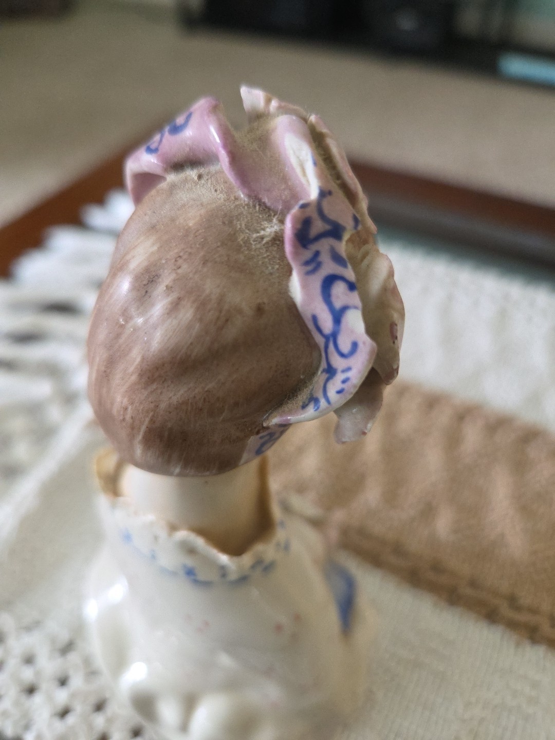 Vintage Cordey 5010 Victorian Woman Bust Porcelain Figurine 6.5″ Flowers 1940’s