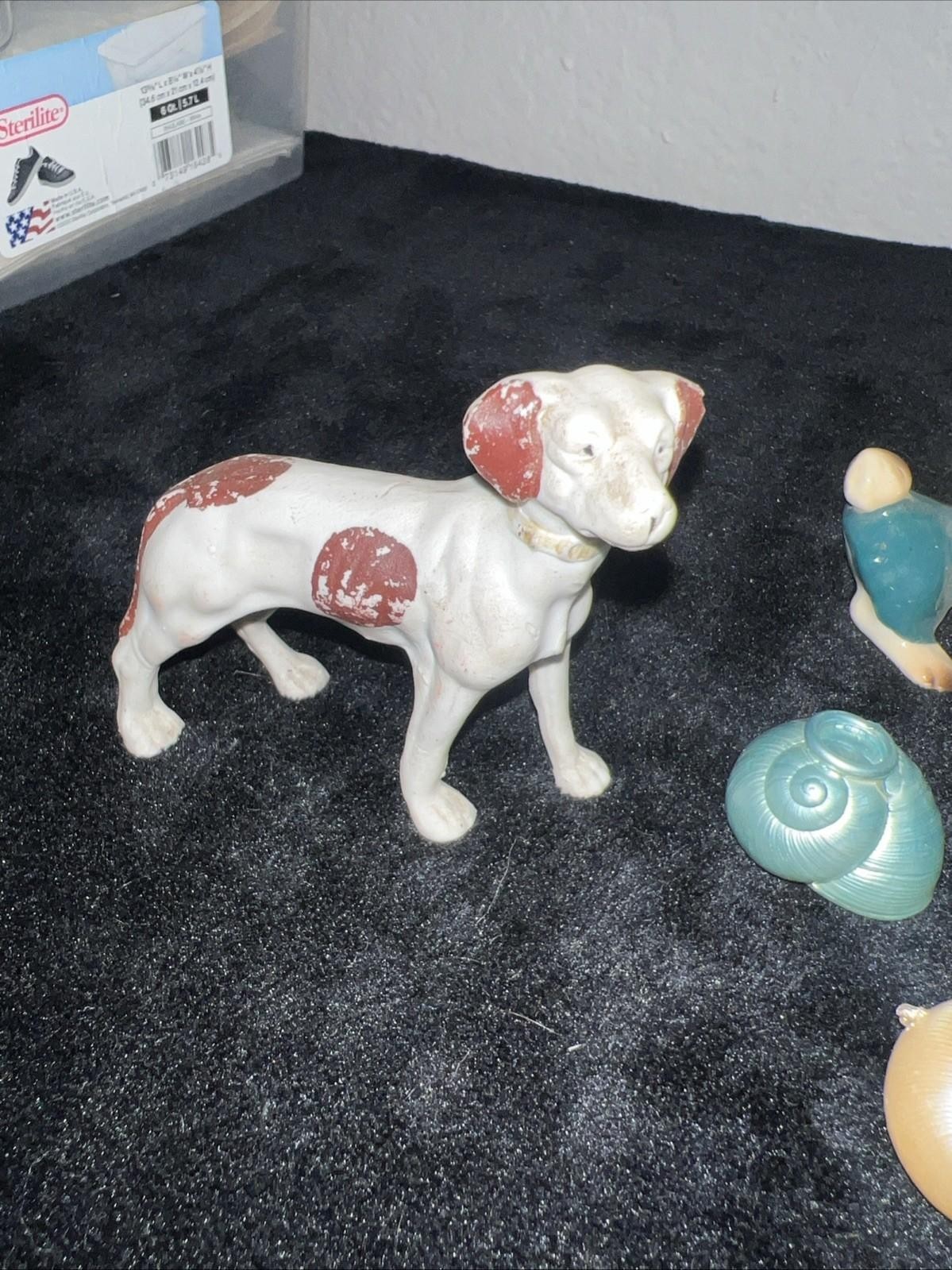 Vintage Rabbit Dog Figurines And Shells Lot