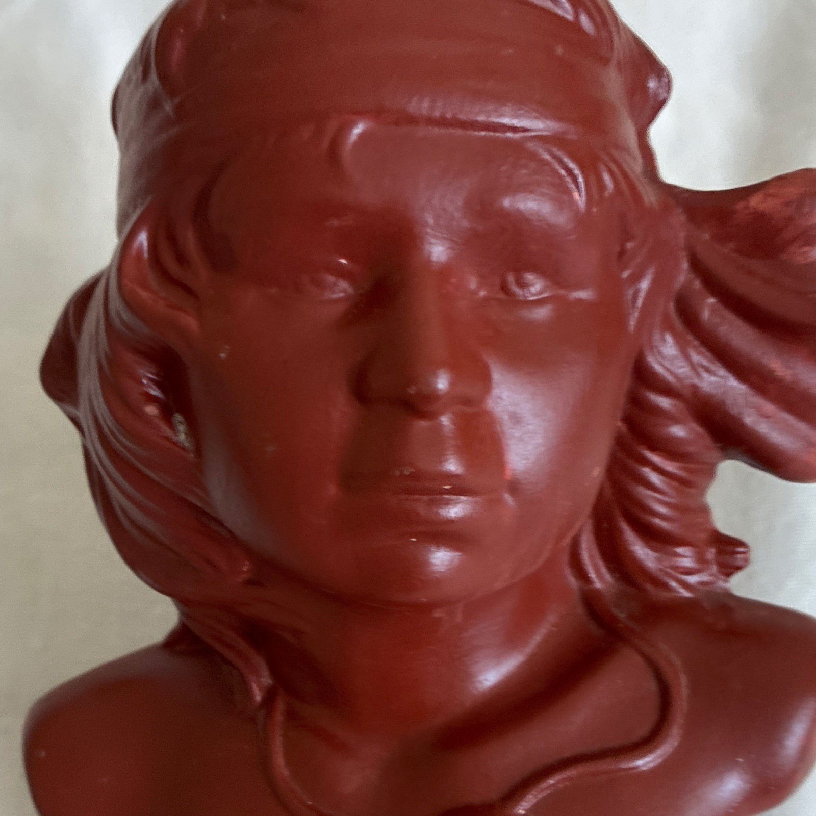 Brown Ceramic Bust Sculpture Painted Finish People Theme Adults 1pc