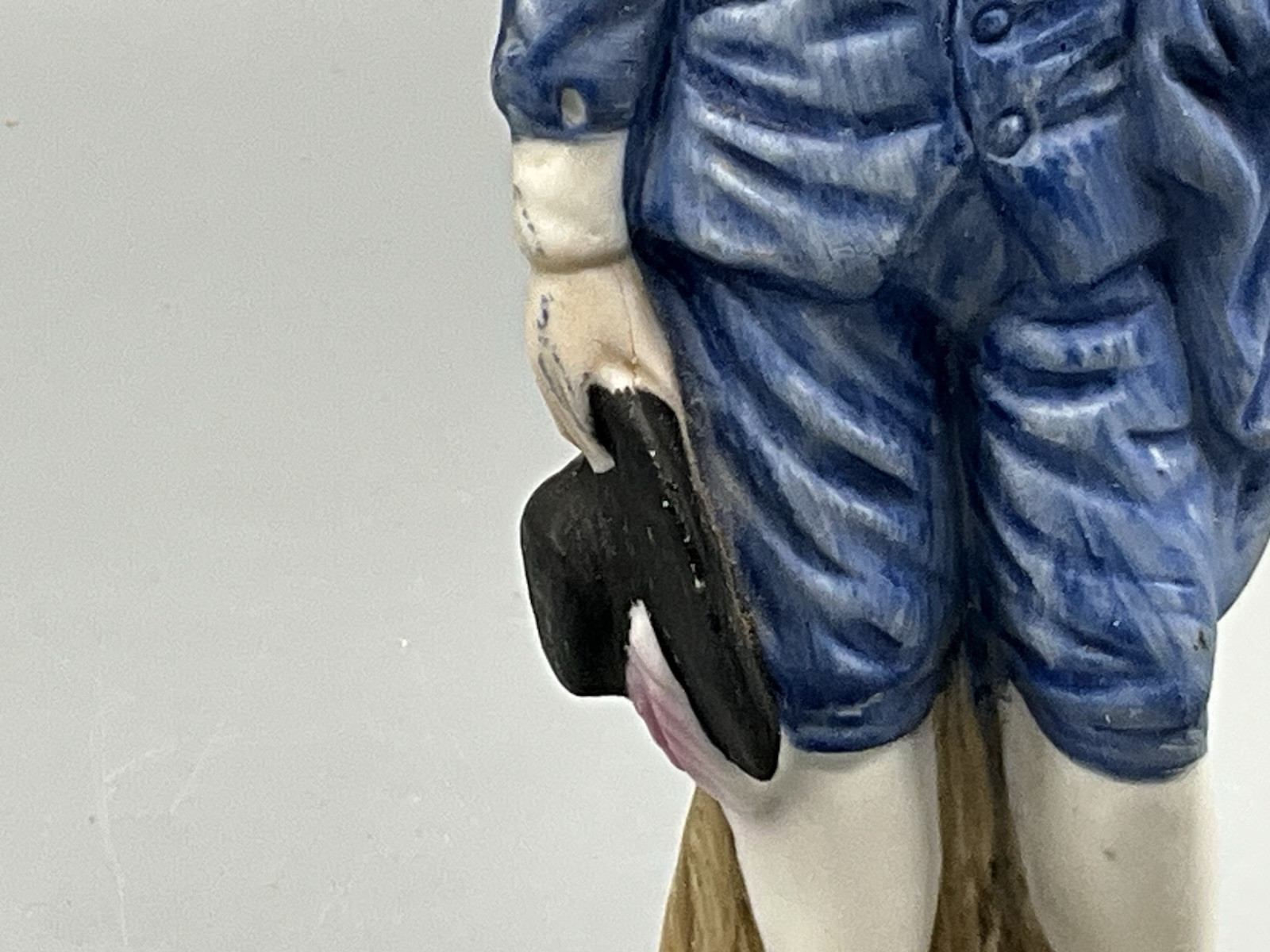 Vintage Blue Boy Figurine Hairline crack in Wrist see photos