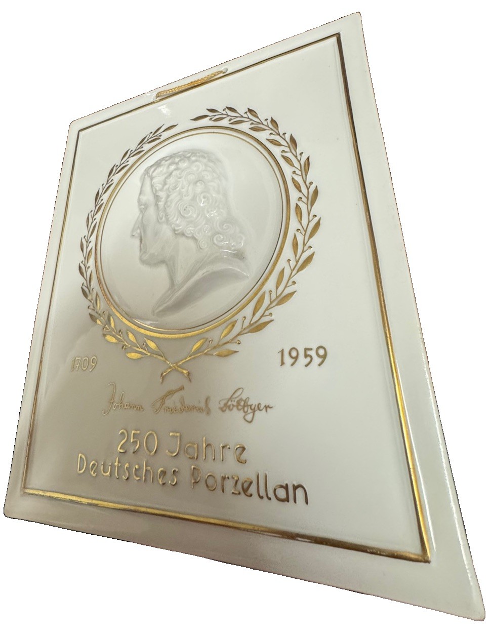 Edelstein Germany Porcelain Johann Friedrich Bottger Plaque Father Of Porcelain