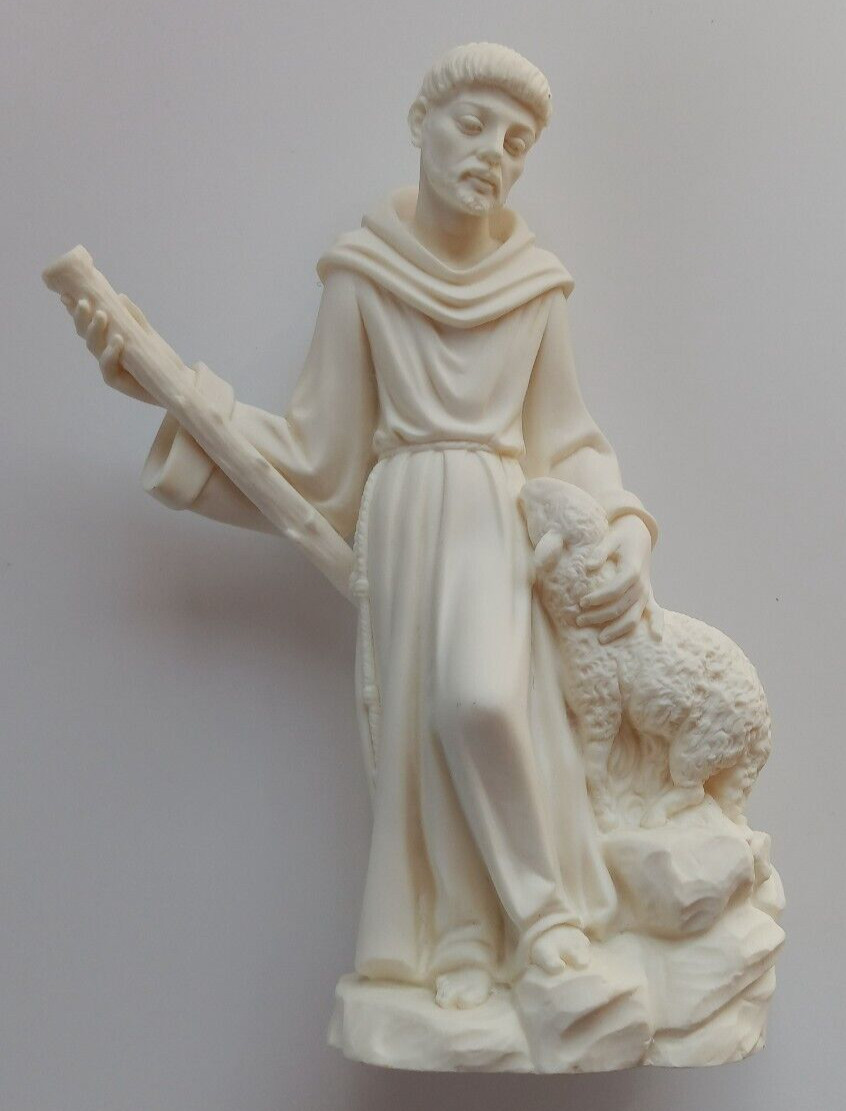 St. Francis of Assisi figurine with lamb by A. Giannelli – 1975, Italy