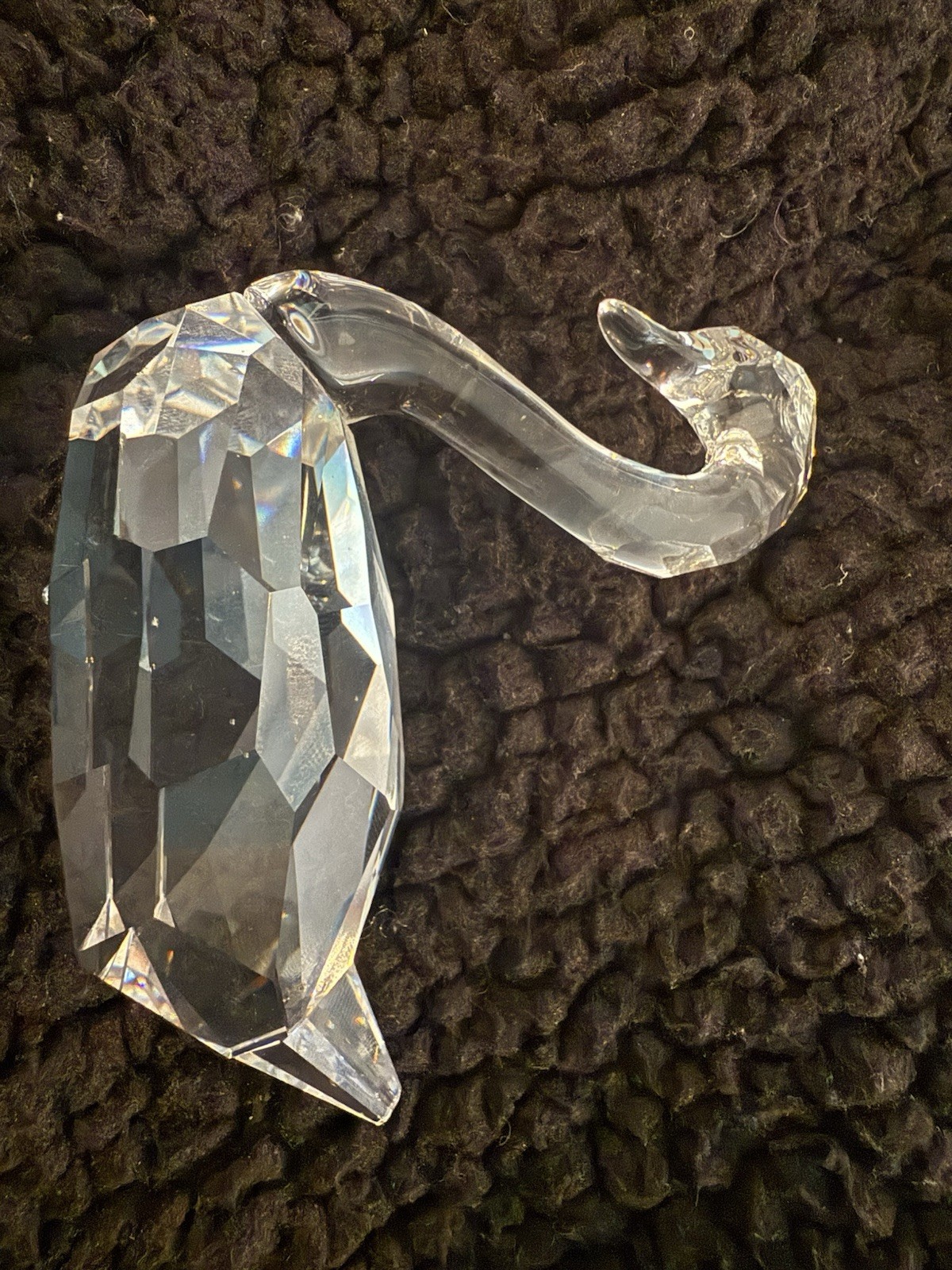 Swarovski Crystal Clear Faceted Small Swan Figurine