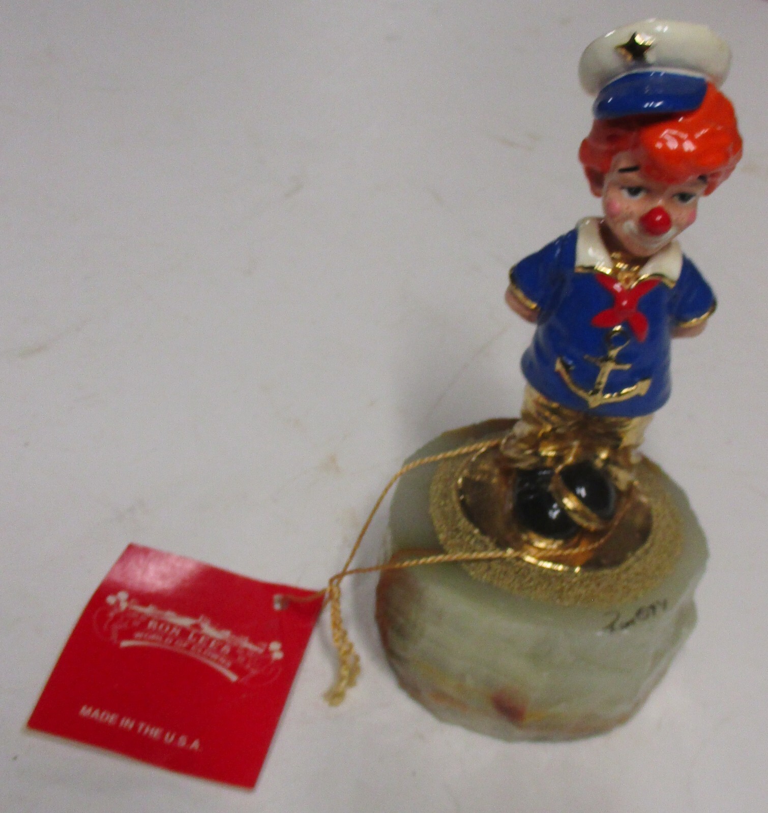 Vintage RON LEE ‘Sailor Clown’ Figurine Sculpture on Marble 5.5″