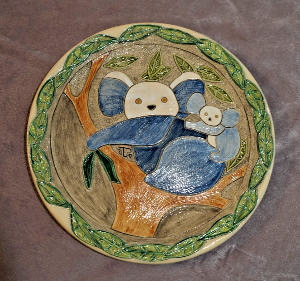 Koala Plate Lg #PL14c? DE ROSA ARTESANIA RINCONADA Prototype 12″ Round x 1″ Tall