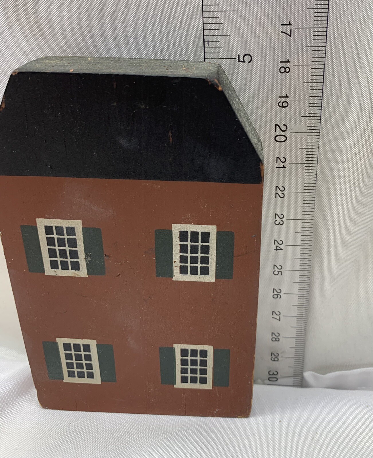 Vintage Wood Block Folk Art Cutouts Cats Meow Antique Store House People