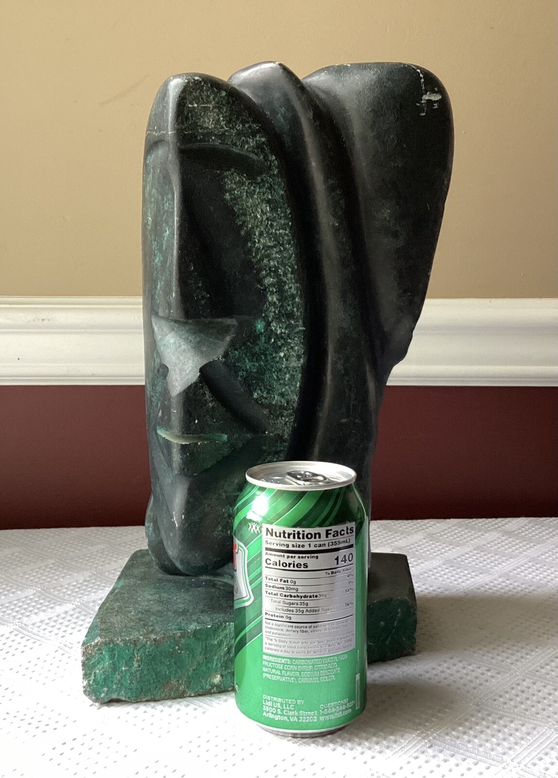 VTG David Breeden Signed Cubist Soap? Stone Sculpture, Heavy 23.4 Lbs, 12 3/4″ T