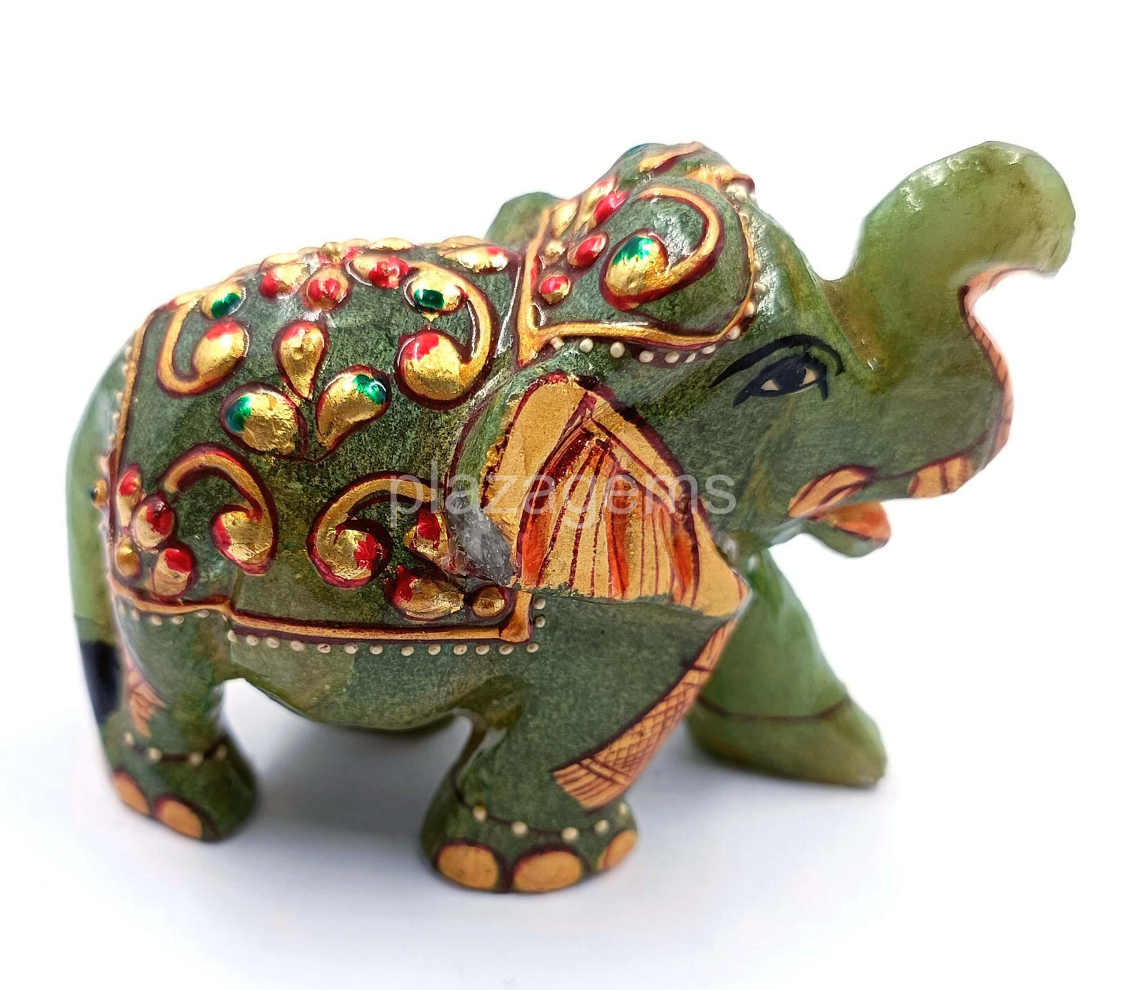 Natural Green Jade Handcrafted Elephant –500Ct Gemstone Decorative Sculpture k