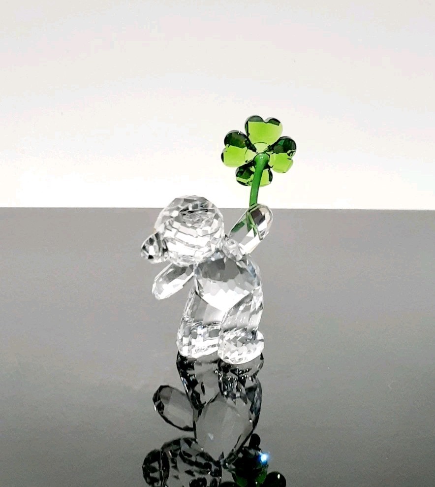 Swarovski Crystal Kris Bear Lucky Charm Four Leaf Clover Rare SEE DESCRIPTION