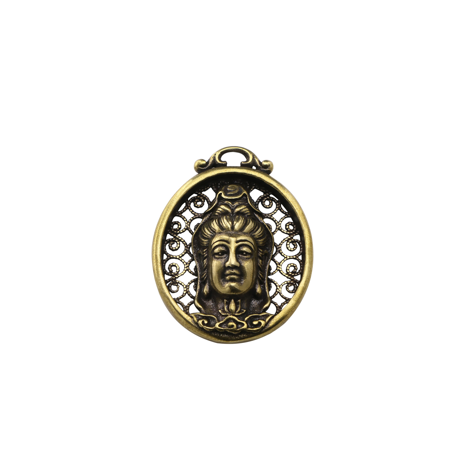 Solid Brass Bodhisattva Pendant Figurine Small Statue Home Ornament Figurines