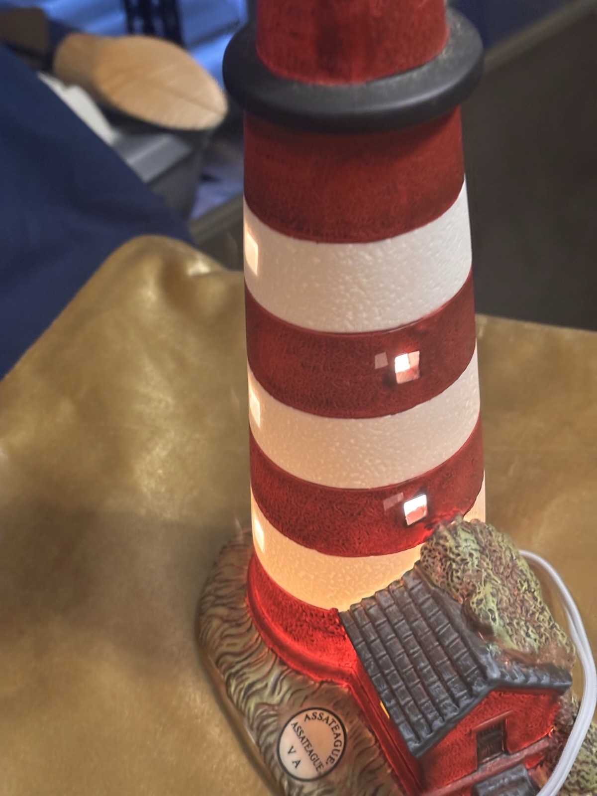Vintage 1993 Geo. Z. Lefton 01192 Assateague Porcelain Lighthouse 6 1/2″ Coastal